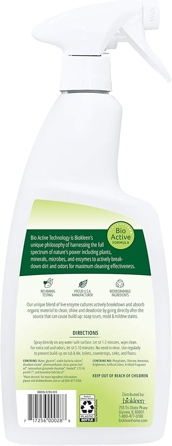 Biokleen Bac-Out Bathroom Cleaner - 32 Ounce -Eco-Friendly, Non-Toxic, Plant-Based, No Artificial Fragrance, Colors or Preservatives