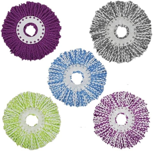 Spin Mop Replacement Heads，Mop Head Replacement，Microfibre Replacement Mop Heads for 360° Spinning Mops Pack of 5