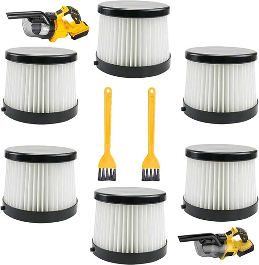 DCV501HB DCV5011H Replacement HEPA Filters for DeWALT 20V Cordless Handheld Vacuum - Washable & Reusable 6 Pack - Compatible with Makita, KXX, TengXcel, CAMXTOOL