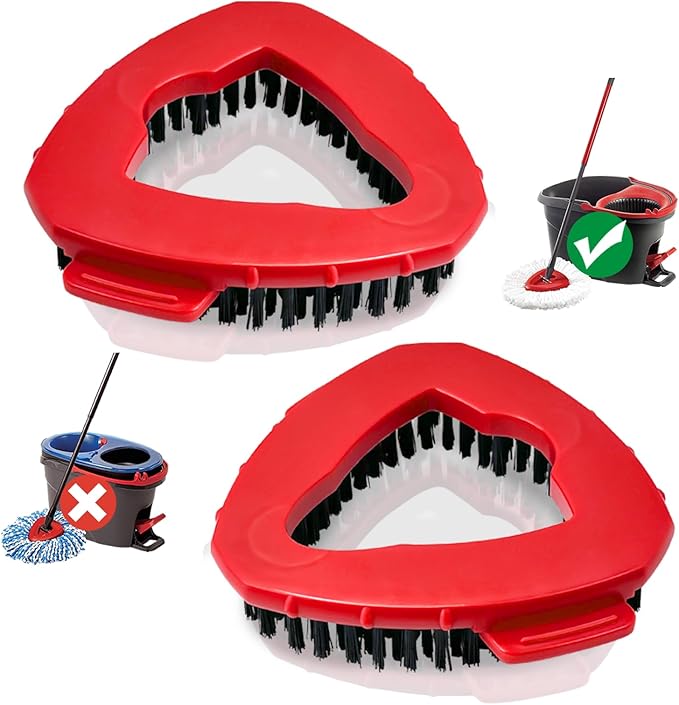 Spin Mop Scrub Brush Head, Triangle Stiff Bristle Scrubber Mop Head for Bathroom, Kitchen, Bathtub, Tile and Floors