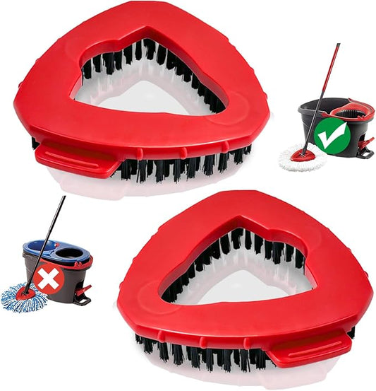 Spin Mop Scrub Brush Head, Triangle Stiff Bristle Scrubber Mop Head for Bathroom, Kitchen, Bathtub, Tile and Floors