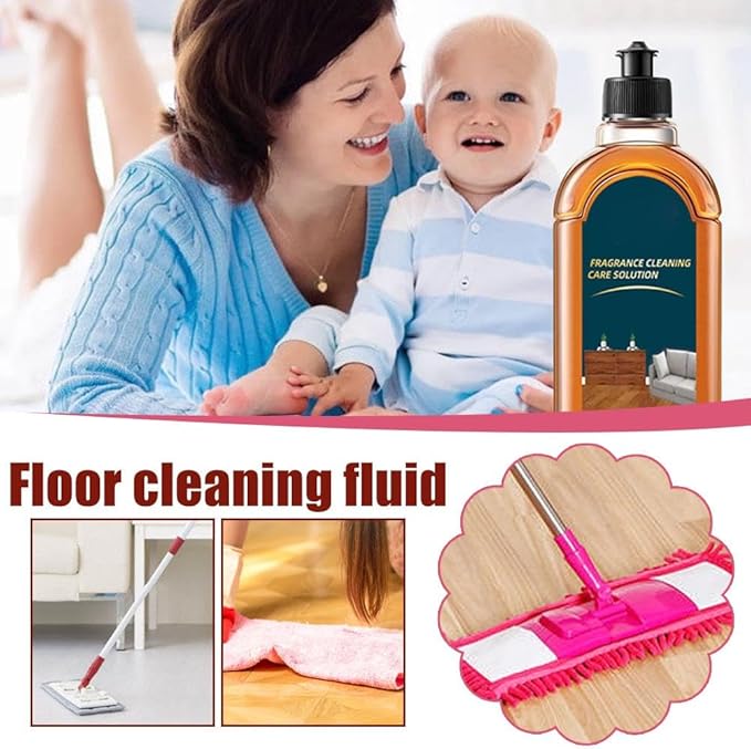 5 in 1 Floor Cleaner, Stain & Odor Remover Floor Cleaner, 2025 New Fragrance Cleaning Care Solution, Power Clean Multi-Surface Floor Cleaner for Solid Wood Floor (Brown 1pcs)
