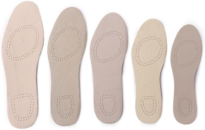 1pair Breathable Leather Insoles Shock-Absorbing Comfortable Shoe Pads for Sports and Daily Wear - and
