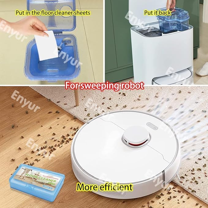 Floor Cleaner Sheets for Mopping - Concentrated Multi-Surface Cleaner in a sheet form, Multifunction Cleaning Sheets. Portable box holds 32 Sheets x 3 = 96 Sheets