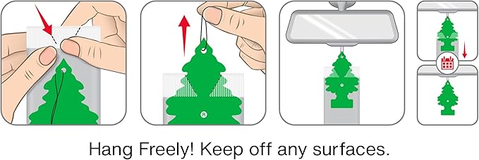 LITTLE TREES Car Air Freshener | Hanging Tree Provides Long Lasting Scent for Auto and Home | Vanilla Pride | Red White and Blue, 24 Air Fresheners