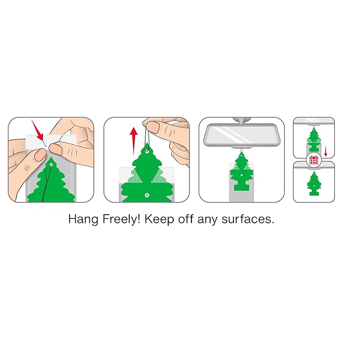 LITTLE TREES Car Air Freshener | Hanging Tree Provides Long Lasting Scent for Auto and Home | Green Apple, 24 Air Fresheners