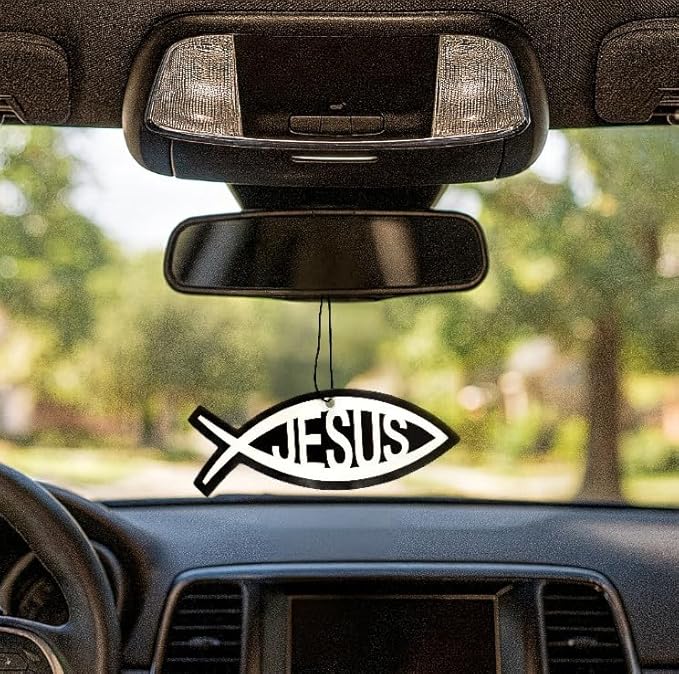 Fresh Fresheners Cute Funny and Aesthetic Car Air Fresheners 4-pack Scented With Premium Oils (Jesus Fish)