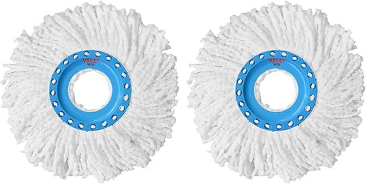 Microfiber Mop Refill Head | 360 Spin Mop Replacement Head with Super Absorbent Microfiber Strands | Durable & Easy to Wash (Pack of 2)