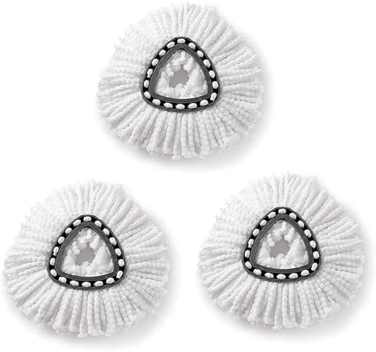 Angzhili 3 Pack Mop Replacement Heads - Spin Mop Refill,Microfiber Spin Mop Refills, Easy Cleaning Mop Head Replacement,360 Degrees Spin Mop Head Refill (3)