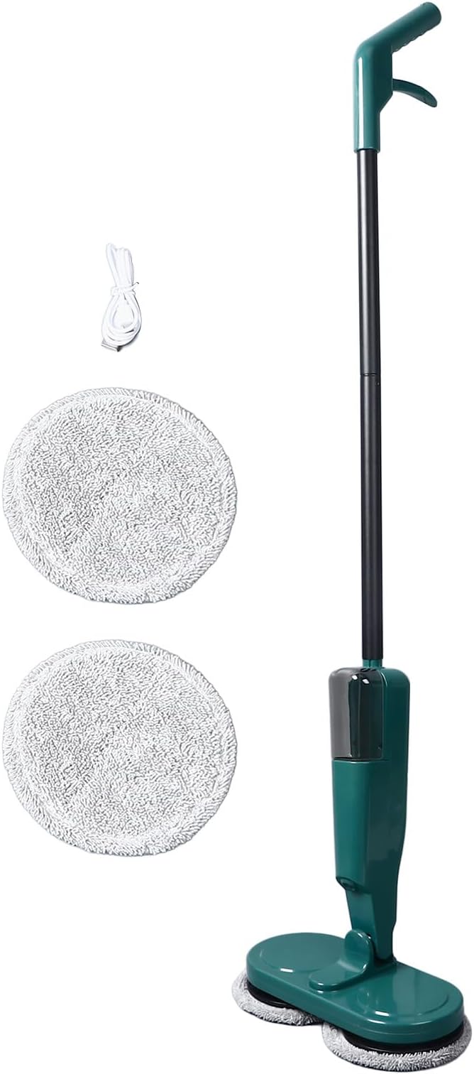 Electric Mop for Floor Cleaning,Floor Daily Light Cleaning,Rechargeable Lightweight Cordless Electric Mop with Water Sprayer for Hardwood Tile Marble Floors(Green)