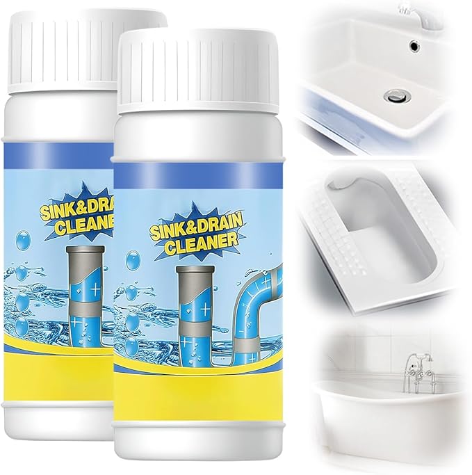 Sink & Drain Cleaner Powder, Powerful Sink Cleaner Powder for Bathroom & Kitchen Dredging (2 PCS)