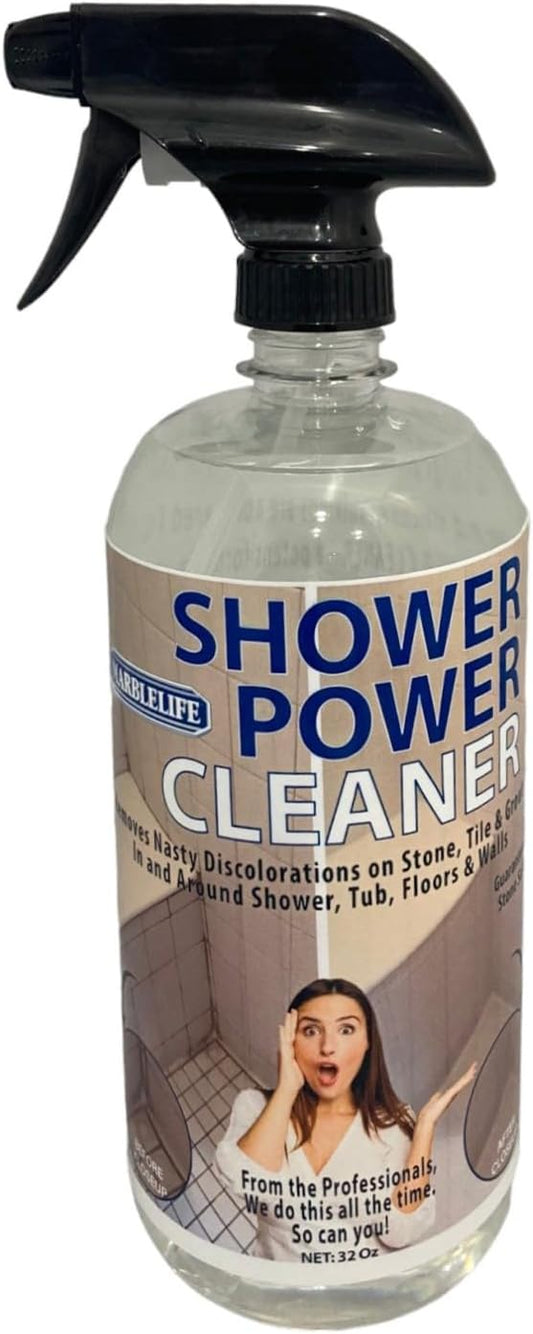 Marblelife Power Shower Cleaner, Heavy-Duty Shower & Tub Bathroom Cleaner, A Must on Basic Bathroom Cleaning Supplies, 32 oz
