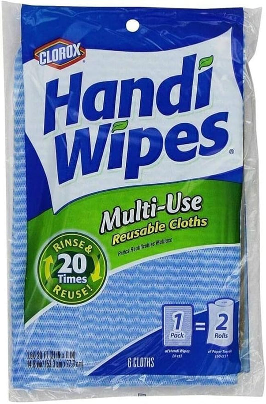 Handi Handy Wipes Multi-Use Reusable Cleaning Cloths, 6 Cloths