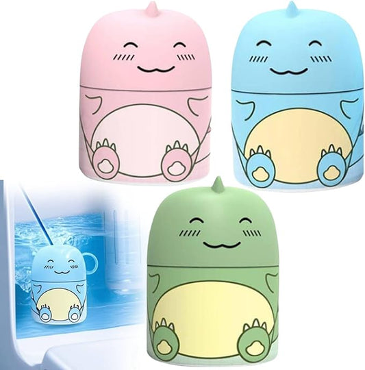 Cute Dinosaur-Shaped Toilet Bowl Cleaner Bottle, Toilet Cleaner & Toilet Deodorizer Wonder, Bathroom Toilet Tank Cleaner with Ocean, Jasmine, and Peach Scent, One Bottle Lasts for 90 Days (3Pcs -Mix)