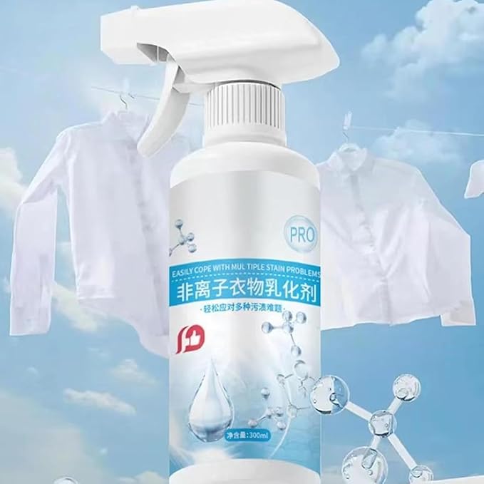 Clothing Emulsifier, Non-ionic Laundry Pre-Treatment–your Go-To Laundry Cleaner, Cleanse Natural Clothing Emulsifier, Powerful Stain Remover Clothes Dry Clean Spray,No Damage Fabric (1pcs)