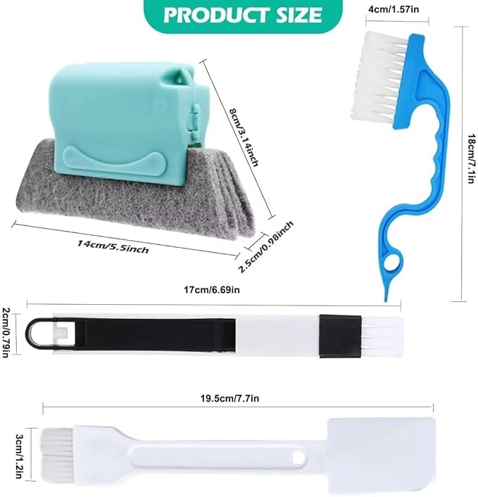 Window Groove Cleaning Brush kit Sliding Door Track Crevice Cleaning Brush Hand-held Groove Gap Cleaning Tools for Small Spaces