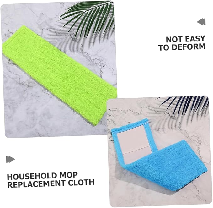 SAFIGLE 2pcs Coral Fleece Replacement Mop Pads for Floor Cleaning Reusable Machine Washable for Use