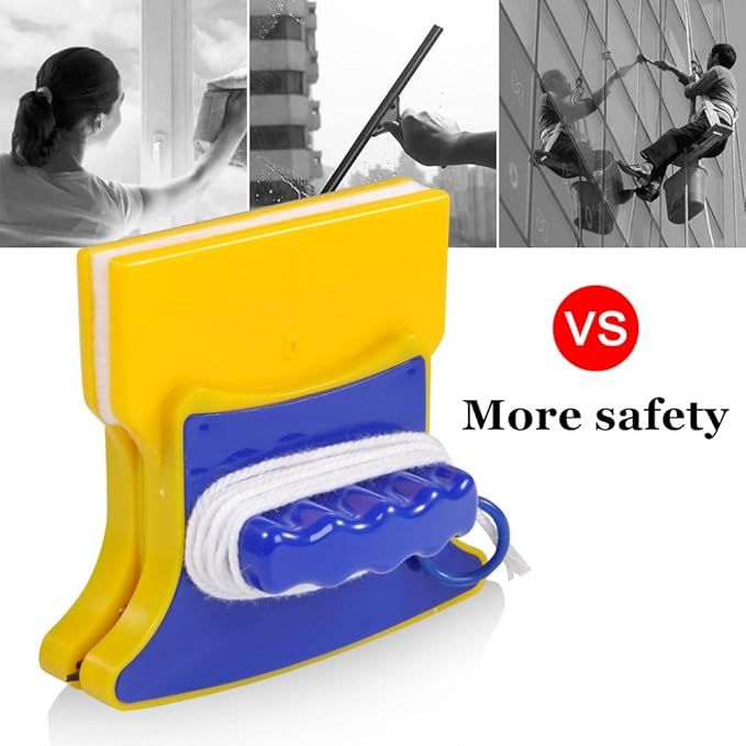 Haofy Double-Side Magnetic Magnetic Cleaner with 2 Extra Cotton Shape Magnetic Sweeper for Kitchen/Glass/Window/Mirror