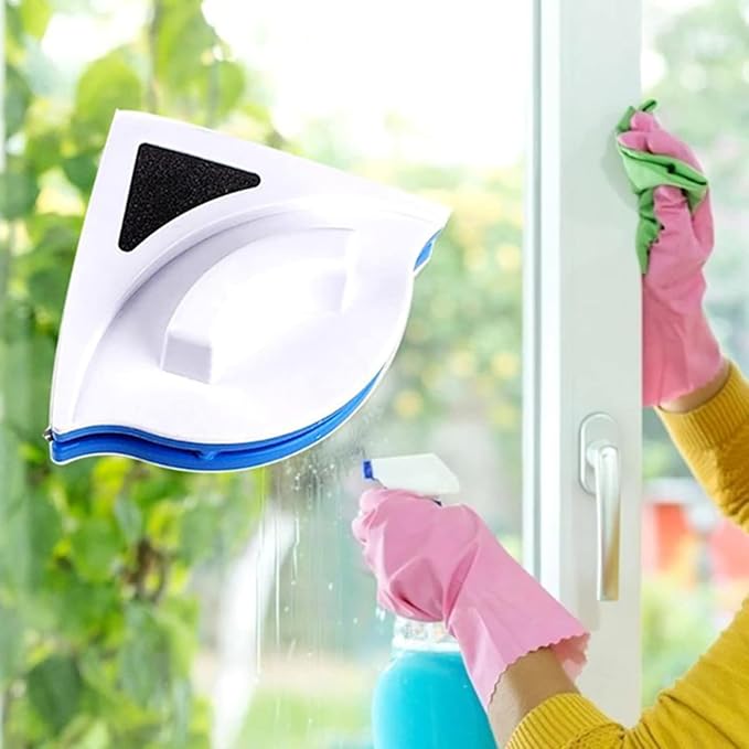 Glass Cleaning Tools, Double Side Magnetic Wash Window Wiper Household Cleaning Brush Glass Cleaner Tool for Glazed,20~30mm
