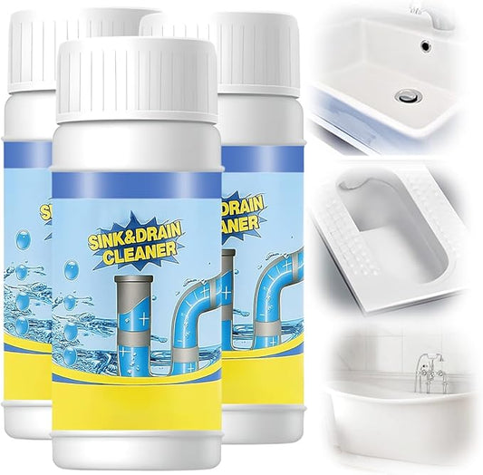 2026 Upgraded Sink and Drain Cleaner, Pipeline Dredging Agent, Sink and Drain Cleaner Powder, Multi-functional Fast-Acting Pipe Dredging Agent for Kitchen and Toilet Pipeline (3 PCS)
