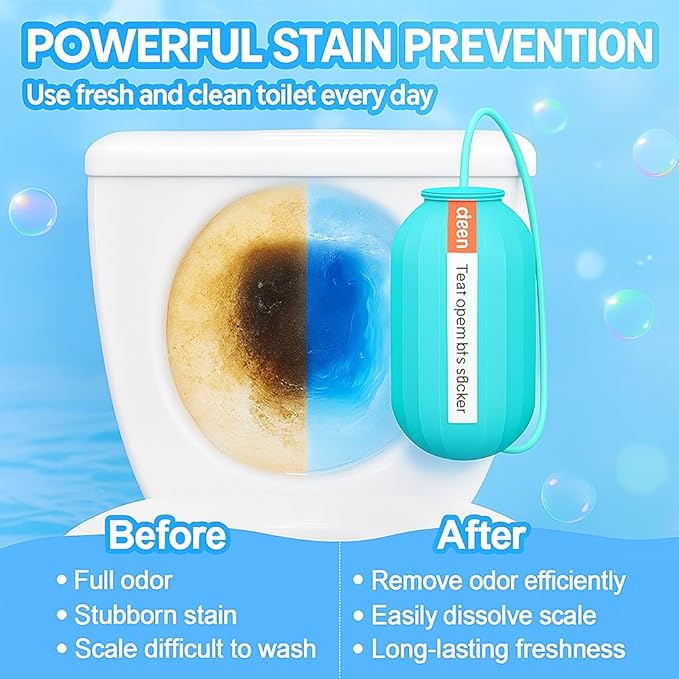 Toilet Tank Cleaner 4 Pack – Automatic Gel Bottle for Deodorizing, Stain & Scale Removal – Long-Lasting Freshness with Natural Scent – Easy Drop-in Design for Bathroom Cleaning