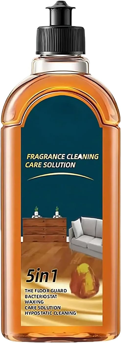 5 - in - 1 Wood Floor Cleaner, Deep Stain & Odor Remover for Hardwood, Tile & Laminate - Quick Shine, 500ml Amber Scented Professional - Grade Formula (1)