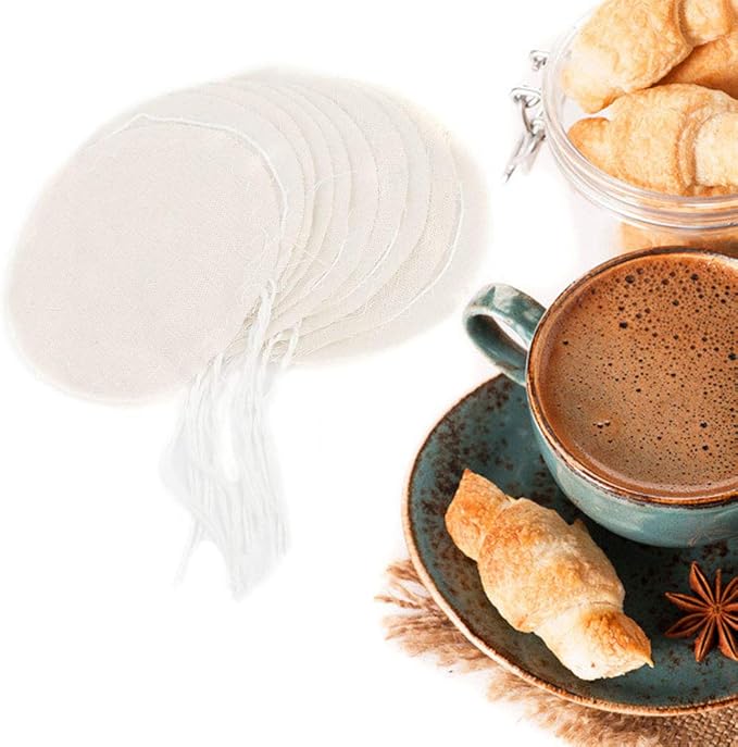 ZJchao Siphon Cloth Coffee Filter 10pcs Food Grade Nylon Round Fabric Filter for Coffee Dripper High Density Knitting Reusable Washable Brewing Accessories