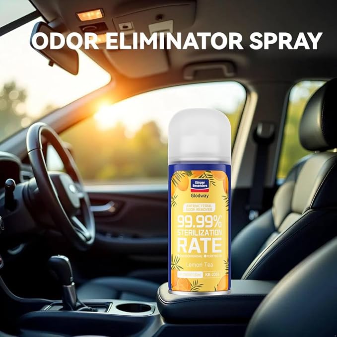 GLODWAY Car Air Freshener Spray,Lemon Scent, 6 OZ Odor Eliminator,4 Pack, for Cars, Trucks, RVs, Home