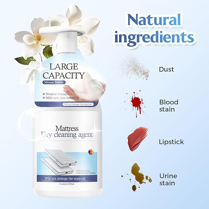 Jeeeun Mattress Stain Remover, Mattress Cleaner Fabric Cleaner Spray, Deep Clean for Bed Couch Carpet Upholstery, No-Scrub Fast-Acting Spot Treatment for Home Fabric (3 Sets)