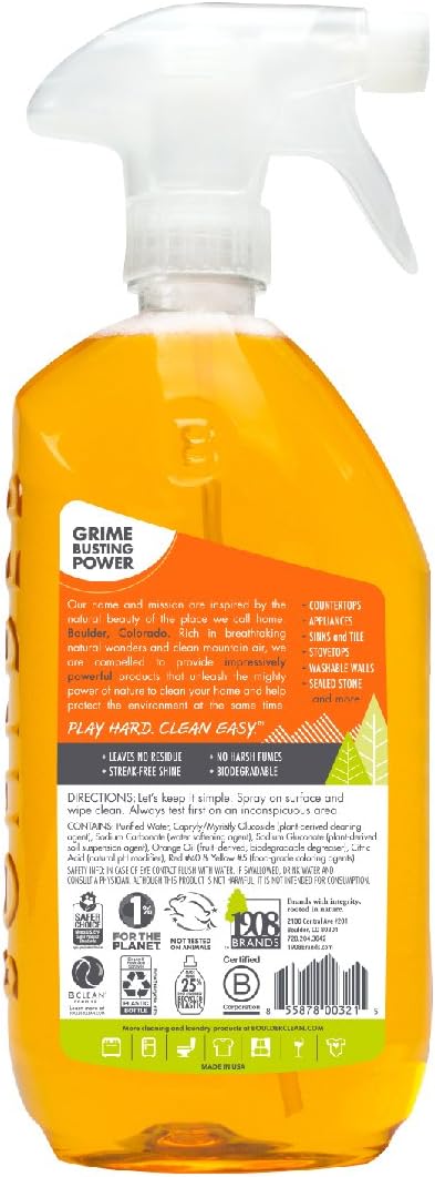 Boulder Clean Natural All-Purpose Cleaner, Valencia Orange, 28 Fluid Ounce