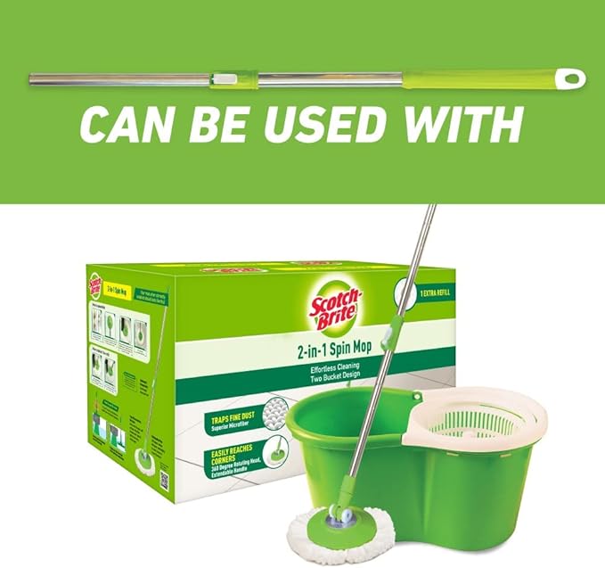 Scotch-Brite 2-in-1 Bucket Spin mop Handle, Head & Refill