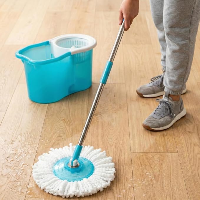 Spin Mop Refill – 360° Microfiber Mop Head Refill for Floor Cleaning | Durable Round Mop Head Replacement | White Mop Refill for 360 Spin Mops (Pack of 2)