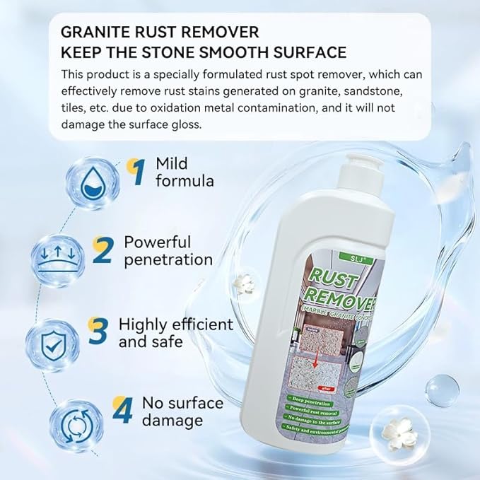 500ml Rust Stain Remover Marble Cleaner Tile Rust Remover Granite Care Agent Nature Stone Care Agent - Professional and Powerful in Removing Rust From Granite, Tile and Marble