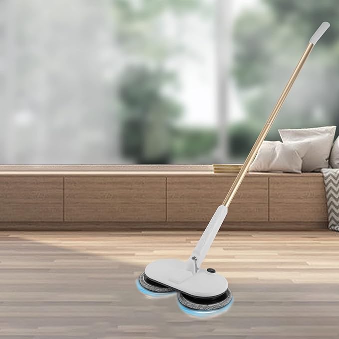 Electric Mop, Cordless Spin Floor Mop with LED Headlights, 60 Mins Spin Power Scrubber Tool, Rechargeable Floor Cleaner for Hardwood and Tile Floors