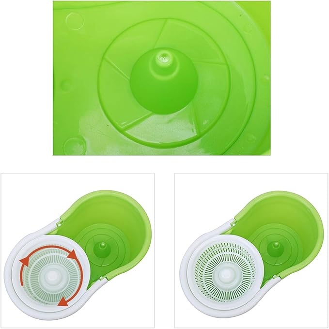 Mopping, BLL-19A 360° Microfiber Spin Mop with Bucket and Dual Mop Heads Self Wringing Spinning Mop Telescoping Handle Easy Universal for all venues Floor Floor Cleaning System for Home Kitchen Office