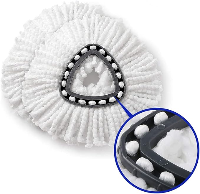 3 Pack Mop Replacement Heads Compatible with Spin Mop, Microfiber Spin Mop Refills, Easy Cleaning Mop Head Replacement