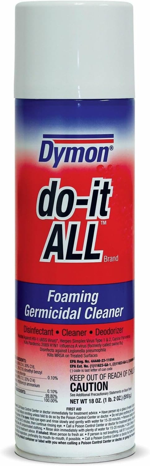 ITW Professional Brands Dymon Do-It-All 08020 Foaming Germicidal Cleaner,Disinfectant Spray,18 Oz.