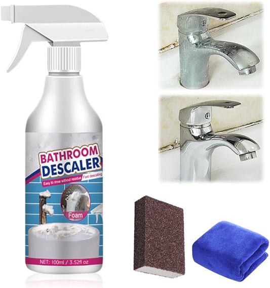 Bathroom Descaler Foam Cleaner, 2026 New Powerful Cleaner Spray Stubborn Stains Cleaners, Multipurpose Bathrooms Cleaning Foam Spray Rinse Cleaning Foam for Kitchen Bath Sink Glass (1PC)