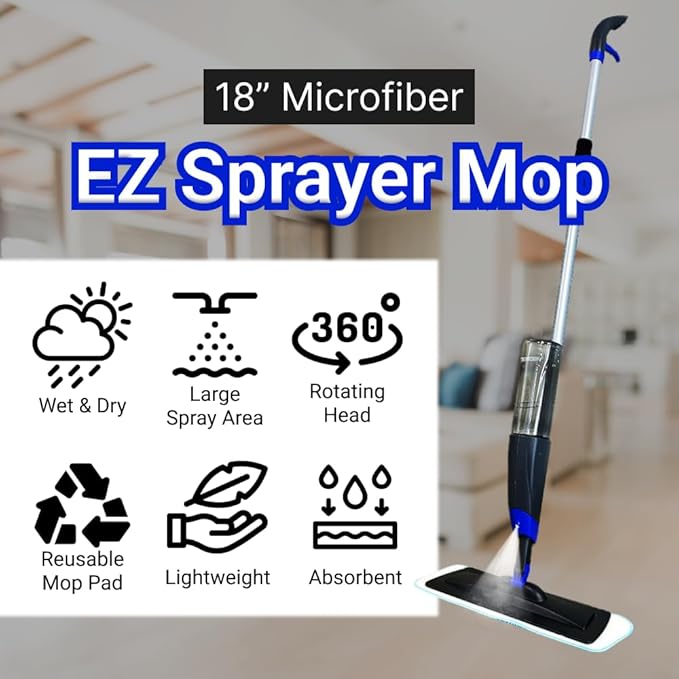 JL 18″ Microfiber EZ Sprayer Mop