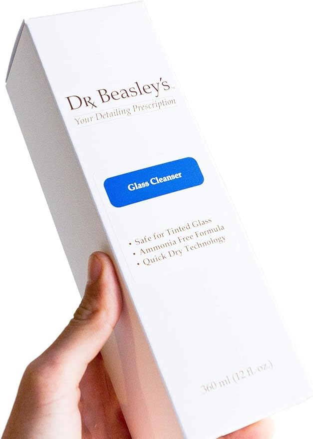Dr. Beasley's Glass Cleanser for Autos - Extra Strength, pH Balanced, Cuts Through Messes, No Streaking or Residue, Enhanced Clarity, Fast Dry, 12 Fl Oz