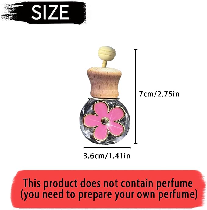 Daisy Bottle Car Air Freshener Clips, 2 Pcs Cute Daisy Car Air Vent Clip, Coquette Auto Air Conditioning Outlet Diffuser Perfume Clips, Interior Decoration (Pink, one size)