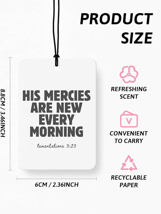 Dark Coquette Bow Floral Christian Car Air Freshener 4 Pcs, Preppy Girly Religious Hanging Air Freshener for Cars Closet Drawer Books, Cute Christian Car Accessories Mirror Decor for Women