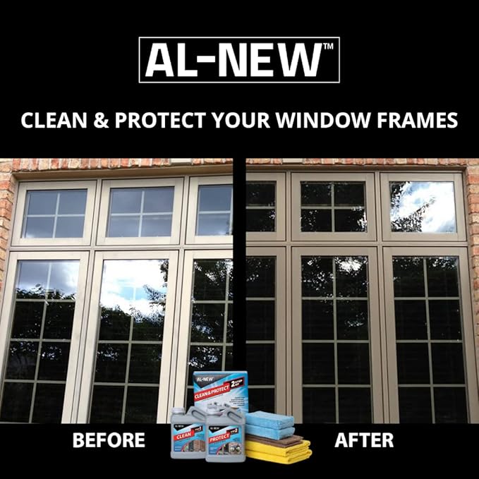AL-NEW 2 Step Clean & Protect Kit | Clean, Restore, & Protect Your Outdoor Patio Furniture, Garage Doors, Exterior Lights, Window Frames, and More (16 Ounce Kit)