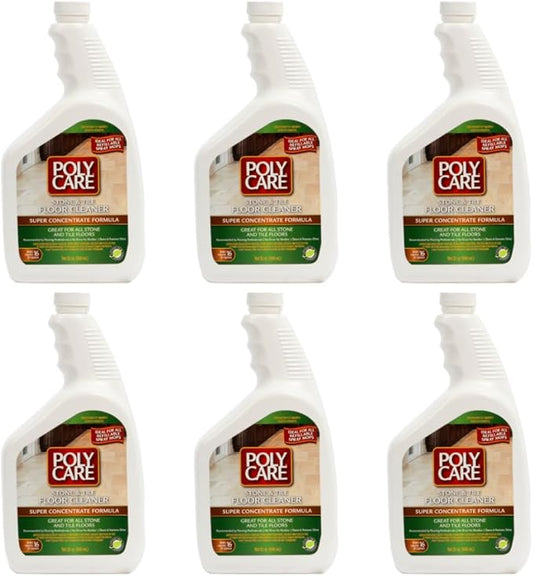 Stone & Tile Floor Cleaner Super Concentrate - 32 Fl Oz (6 Pack) - Fresh- Dilute Concentrate with Water for Spray Mops and Spray Bottles - Residue-Free Floor Cleaning Solution