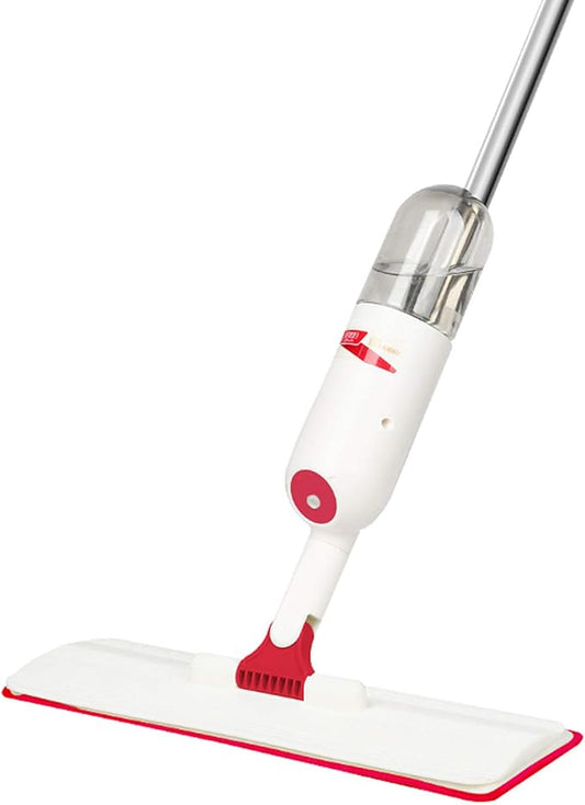 Floor Spray Mop with 3 Washable Mop Pads Home Kitchen Floor Cleaning Dry and Wet Easy to Twist for Hardwood Ceramic Marble Tile Laminate Red