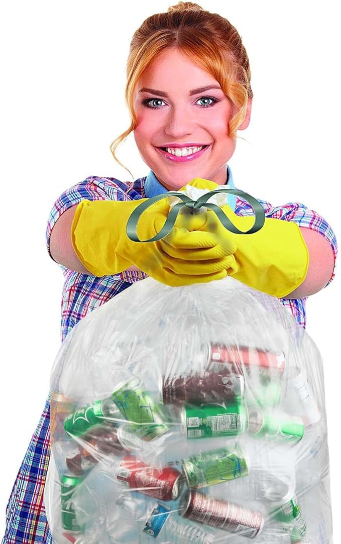 Ultrasac 39 Gallon 1.0 MIL Clear Drawstring Trash Bags - 33" x 40" - For Lawn & Leaf,(Pack of 140)