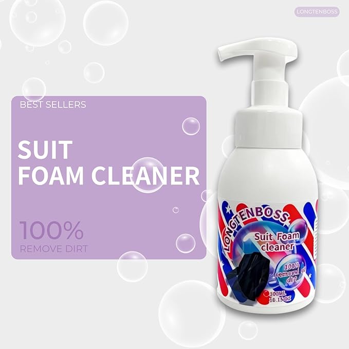 Suit Cleaning Foam Spray, No-Rinse Dry Cleaning Solution for Suits, Shirts and Collars (1)