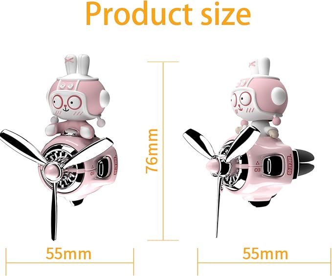 2Pcs Car Air Fresheners, Cute Bear Pilot Automotive Air Outlet Creative Car Perfume Diffuser, Automotive Accessories Air Vent Decoration with 8 Fragrant Tablets (Blue 1+Pink 1)
