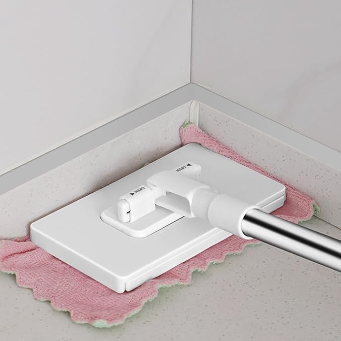 Zero Touch Mini Mop, 2026 Upgraded Lazy Mop with 4 Reusable Cloths, Wet and Dry, Detachable Press Clamp Wipes Cleaner Aid for Hardwood, Tile, Marble