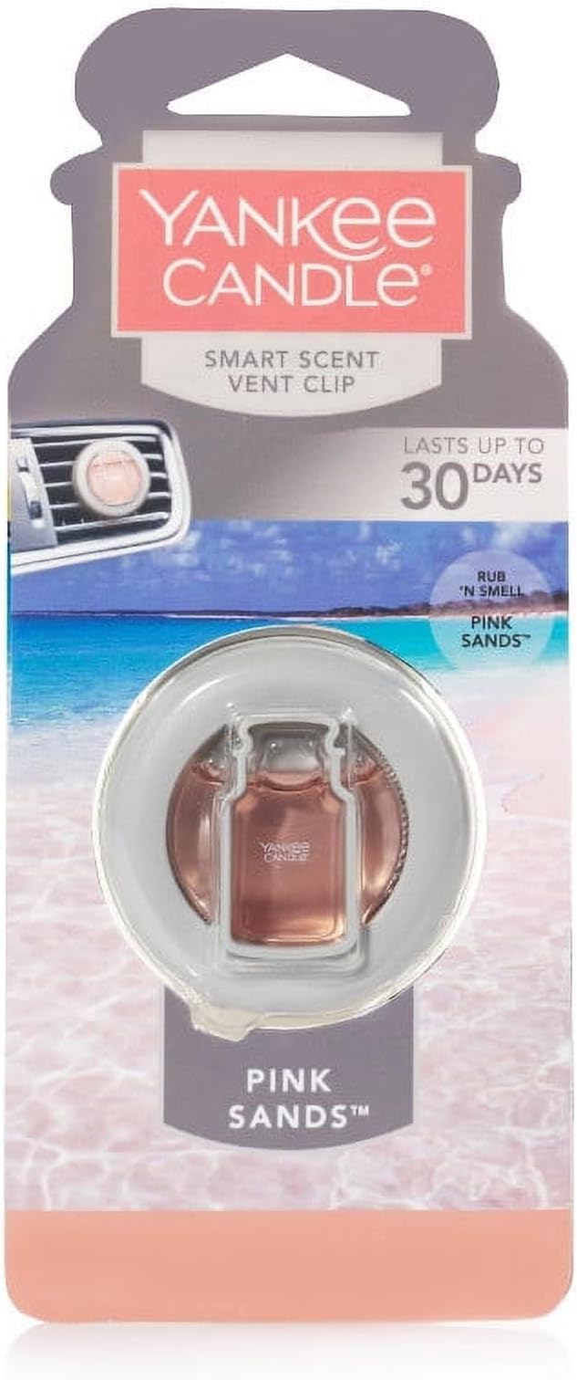 Yankee Candle Smart Scent Auto Vent Clip Car Air Freshener, Pink Sands (Pack of 6)